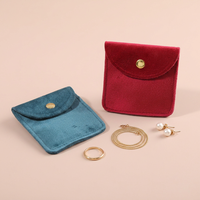 Pochette à bijoux en velours personnalisée avec bouton pression, petits sacs cadeaux avec logo pour bagues, boucles d'oreilles, emballage de bijoux