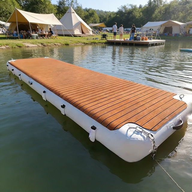 Custom Portable Inflatable Access Ramp Drop Stitch Floating Air Pontoon Inflatable Dock Deck Platform for Sea/River