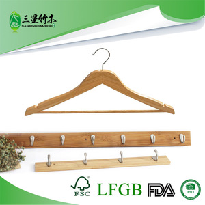 Ganchos para abrigos de bambú, percheros de pared para el hogar, perchas para ropa, ganchos para abrigos para puertas y entradas, percheros de pared de bambú - Product Image 5
