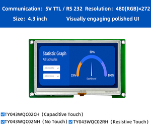Écran LCD TFT intelligent HMI IPS UART de 4,3 pouces 480x272 avec <span class=keywords><strong>interface</strong></span> série pour équipement de station de charge industrielle - Product Image 2