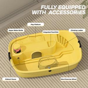 <span class=keywords><strong>Cage</strong></span> en plastique transparent pour hamster et gerbille avec verrouillage sécurisé, roue d'exercice, station d'alimentation et conception de nettoyage facile