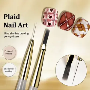 Cheveux longs plat acrylique lignes stylo rayures grille aquarelle pinceaux fleur <span class=keywords><strong>papillon</strong></span> <span class=keywords><strong>dessin</strong></span> Nail Art peinture brosse - Product Image 3