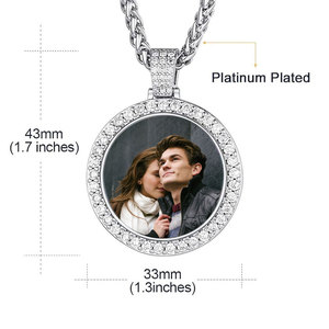 Collar con Colgante Personalizado DIY con Marco Giratorio para Fotos, Acero Inoxidable, Sublimación, Collar con Corazón para Fotos, Regalo Conmemorativo - Product Image 2