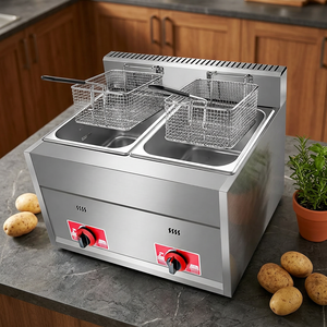 Freidora de Gas de Doble Tanque de 12L de Larga Duración para Pollo y Papas Fritas, Nuevo Equipo para Restaurantes con 1 Año de Garantía - Product Image 2