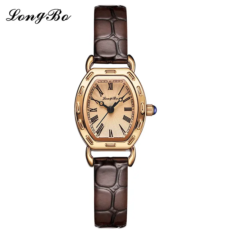 Longbo relógio de pulso feminino, relógio de pulso para senhoras wth box, relógios de luxo famosos, de couro 83169