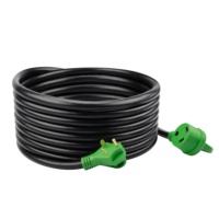 Kabel ekstensi 30 Amp RV 50 kaki, meteran 10/3 kuat STW kabel ekstensi 30 Amp untuk RV, TT-30P NEMA ke TT-30R colokan standar