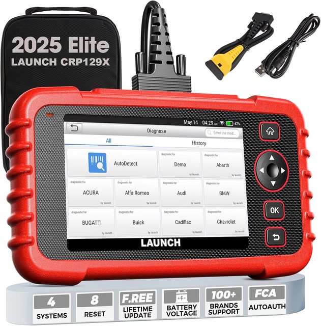 LAUNCH CRP129X OBD2 Scanner Android 7.0 Battery Tester Diagnostic Scan Tool for Lifetime Free Update