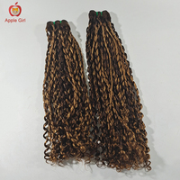 Mèches brésiliennes 100% naturelles, Double Pixie Curl, mèches de cheveux vierges bouclés, à reflets, 10 à 26 pouces, vente en gros