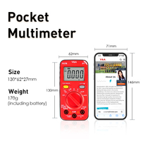 VA25B Smart Digital Pocket Multimeter LCD Display True RMS NCV CAT III 600V 4-Digit Voltage Current Resistance Type K Sale