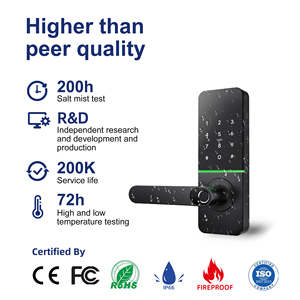 Manufacture Digital Lock Fingerprint Keyless Smart Security With Wifi Card <b>Lithium</b> <b>Battery</b> H92 Smart Lock H92 - Product Image 3