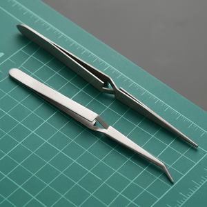 Pince à épiler croisée en acier inoxydable S132 ii A, à pointe droite et courbée, à action inversée, pour soudure de précision, lot en gros - Product Image 3