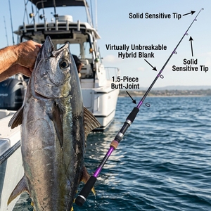 Caña de Pesca Híbrida de Carbono de 1.5 Piezas con Unión a Tope, Irrompible, para Slow Jigging, 1.65m/1.83m, Punta Sólida, para Pesca en Agua Dulce y Mar - Product Image 6