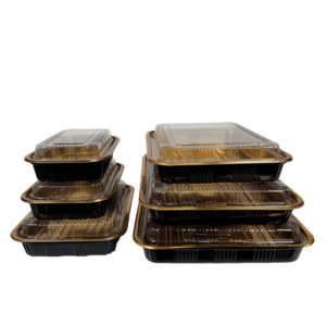 Boîte <span class=keywords><strong>d</strong></span>'emballage rectangulaire pour <span class=keywords><strong>boulangerie</strong></span>, conteneur multifonctionnel pour sushis, vente <span class=keywords><strong>en</strong></span> gros, lot de 6 boîtes <span class=keywords><strong>en</strong></span> plastique noires pour pain et beignets avec couvercle transparent - Product Image 5