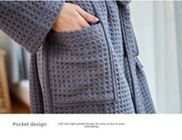 Peignoir en coton gaufré épaissi pour adultes, respirant toutes saisons, pour spa, avec logo personnalisé, unisexe, pour la nuit