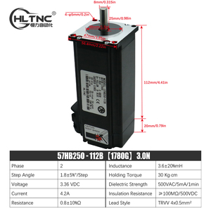ชุดสเต็ปมอเตอร์ Nema23แบบไฮบริด57 2.2Nm ขนาดเส้นผ่าศูนย์กลางวงปิด8มม. พร้อมไดรฟ์ - Product Image 5