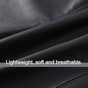 Veste en cuir d'agneau extensible pour <span class=keywords><strong>femme</strong></span>, veste de motard en cuir élastique asymétrique avant-gardiste et ajustée pour <span class=keywords><strong>femme</strong></span> - Product Image 4