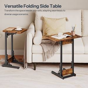 <span class=keywords><strong>Plateau</strong></span> TV pliable en forme <span class=keywords><strong>de</strong></span> C <span class=keywords><strong>Table</strong></span> <span class=keywords><strong>de</strong></span> chevet en bois <span class=keywords><strong>inclinable</strong></span> pour chambre et salon Petit chevet pour manger et se détendre - Product Image 4