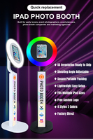 Lampu Cincin RGB Super Terang untuk iPad, Photo Booth dengan Kustomisasi Logo Gratis, Casing Photo Booth untuk Sewa Bisnis