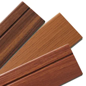 Papan tepi dekoratif dalam ruangan mudah dibersihkan Aksesori lantai cat putih papan Skirting kayu bungkus pvc