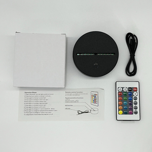 Đế đèn <span class=keywords><strong>LED</strong></span> 3D bằng <span class=keywords><strong>acrylic</strong></span> đen ABS, đèn ngủ <span class=keywords><strong>LED</strong></span> cảm ứng với cáp USB và điều khiển từ xa để trang trí phòng ngủ - Product Image 6