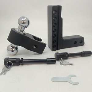 Support de remorque en aluminium usiné CNC, neuf, réglable, avec attache à bille, récepteur de 2 pouces, dénivellement de 6 pouces (haut/bas) pour attelage de camion - Product Image 3