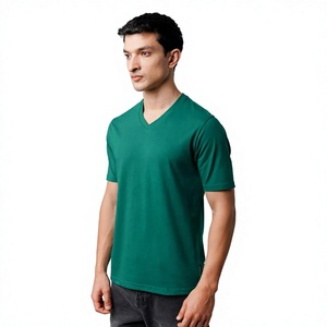 Nouvel Arrivage T-shirt Homme Col V Manches Courtes Décontracté Basique pour Printemps-Été Logo Personnalisé OEM Fabricant de Vêtements en Gros - Product Image 4
