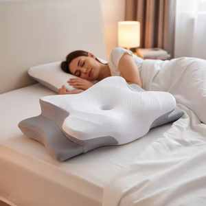 Oreiller cervical thérapeutique orthopédique en mousse à mémoire de forme ergonomique, personnalisable et professionnel, pour dormeurs latéraux - Product Image 3