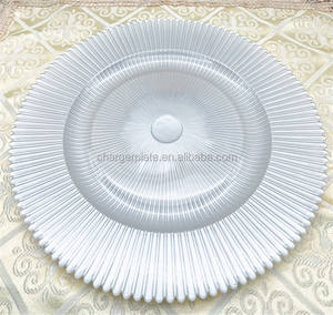 Assiettes de présentation en or blanc perlé pour mariage, en gros et à prix réduit, pour la décoration - Product Image 3