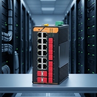 Switch industriel Gigabit géré 24 ports, 12 SFP, 12 RJ45, SNMP, QoS, 48 Gbit/s pour la pétrochimie, SCADA, entrepôt de réservoirs SH-GM012012-P