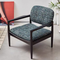 Massivholz Italienischer Minimalistischer Moderner Designer Relaxsessel mit Armlehnen, Luxuriöses Wohnzimmer-Möbelstück, Geräuscharm