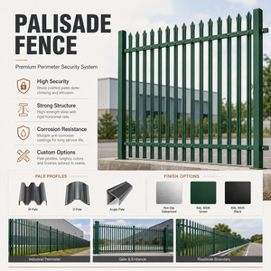 Clôture de sécurité en acier galvanisé à chaud avec poteaux et rails, revêtement en poudre - Product Image 2