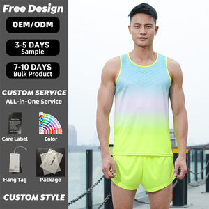 Sublimation Marathon Team Uniform Breathable Sleeveless Running Race Sportswear <b>Set</b> for Clubs Athletic Events Team Competition - Product Image 1