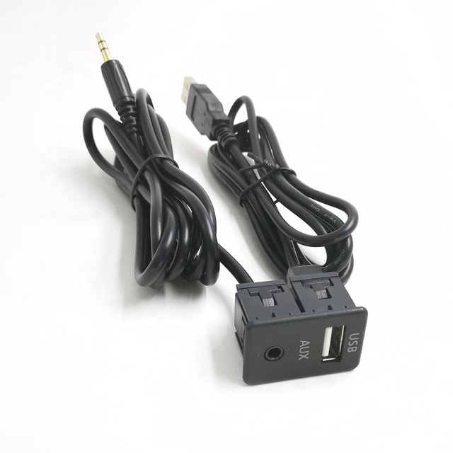 USB 3.5mm AUX USB Extension Cable Adapter Car Flush Mount for Volkswagen PVC Jacket Braid Shielding Stereo for Computer Use