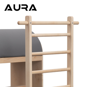 Barra a spirale in legno massello di acero resistente con nucleo profondo e schienale rinforzato, con gradini regolabili <span class=keywords><strong>per</strong></span> studio Pilates e uso in palestra - Product Image 5