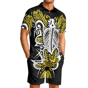 2025 New Products Custom Polynesian Fashion Loungewear <strong>Pj</strong> <strong>Shorts</strong> <strong>Set</strong> for <strong>Men</strong> Adult Pyjama Comfy Lounge <strong>Sets</strong> Print on Demand - Product Image 3