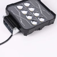 Phare de travail LED Yongyou carré en aluminium 10 lentilles 100W, double clignotant jaune et blanc 12-50V pour moto et véhicule tout-terrain
