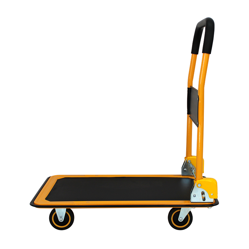OEM Factory Foldable Trolley Steel Platform Cart 150kg/300kg Capacity Four-Wheel Hand Truck for Tool Transport in Warehouses
