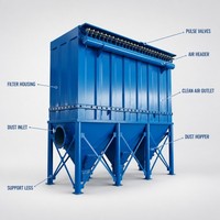 Collecteur de poussière industriel à jet pulsé haute performance en acier au carbone pour atelier et usine, nettoyage automatique robuste