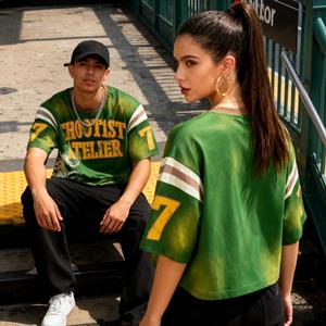 T-shirt unisexe 100% coton, coupe courte et ample, style streetwear, avec logo personnalisé, effet délavé, tie-dye, déchiré, impression graphique numérique personnalisée. - Product Image 1