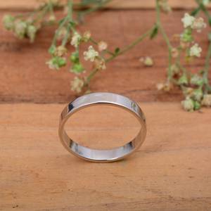 Bague plate en argent sterling plaqué or 14 carats avec serti clos, simple, pour le pouce (4mm-10mm) – Idéale pour mariage et anniversaire - Product Image 4