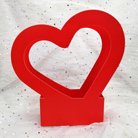 Kotak Bunga Berbentuk Hati Kosong Grosir, Kemasan Kado Kertas Hitam untuk Rangkaian Bunga Valentine