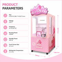 Machine distributrice automatique de crème glacée commerciale à prix de gros pour glaces molles, cornets et coupes, libre-service 24h/24 et 7j/7