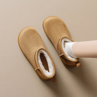 Bottines d'hiver pour femmes à bout rond, style minimaliste rétro, doublure intérieure chaude, bottines courtes pour les sorties quotidiennes