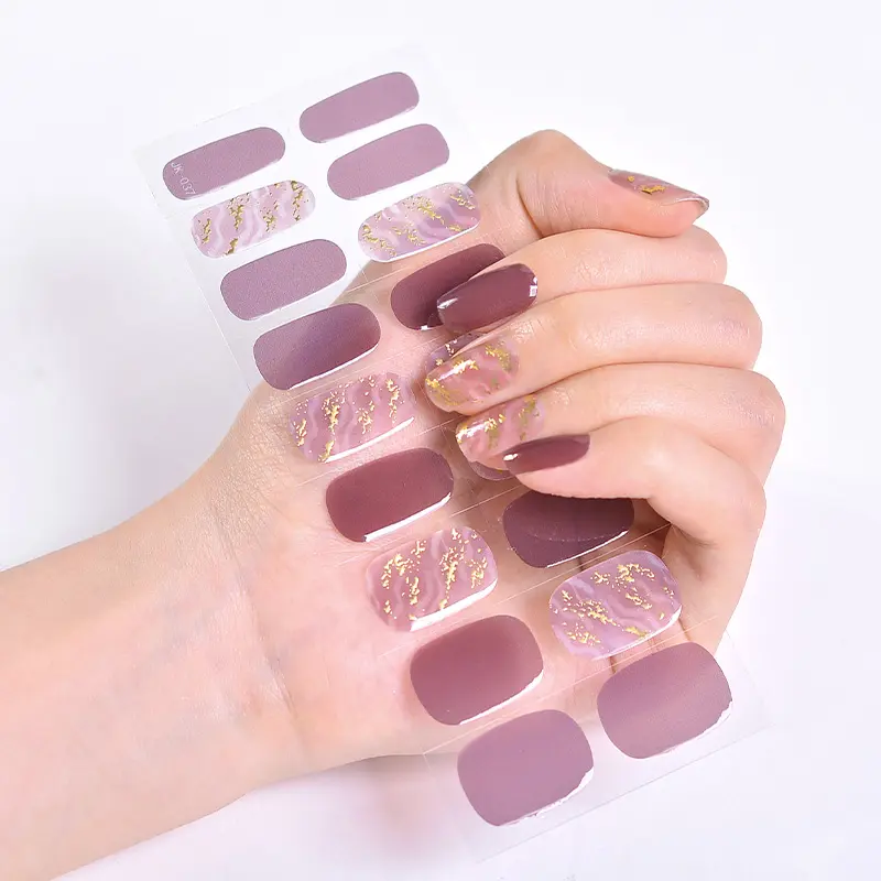 Mobray New Nail Wraps 3D Semi-curado UV Gel Nail Polish Adesivos Tiras De Decalque Adesivo Conjunto De Arquivo De Unhas