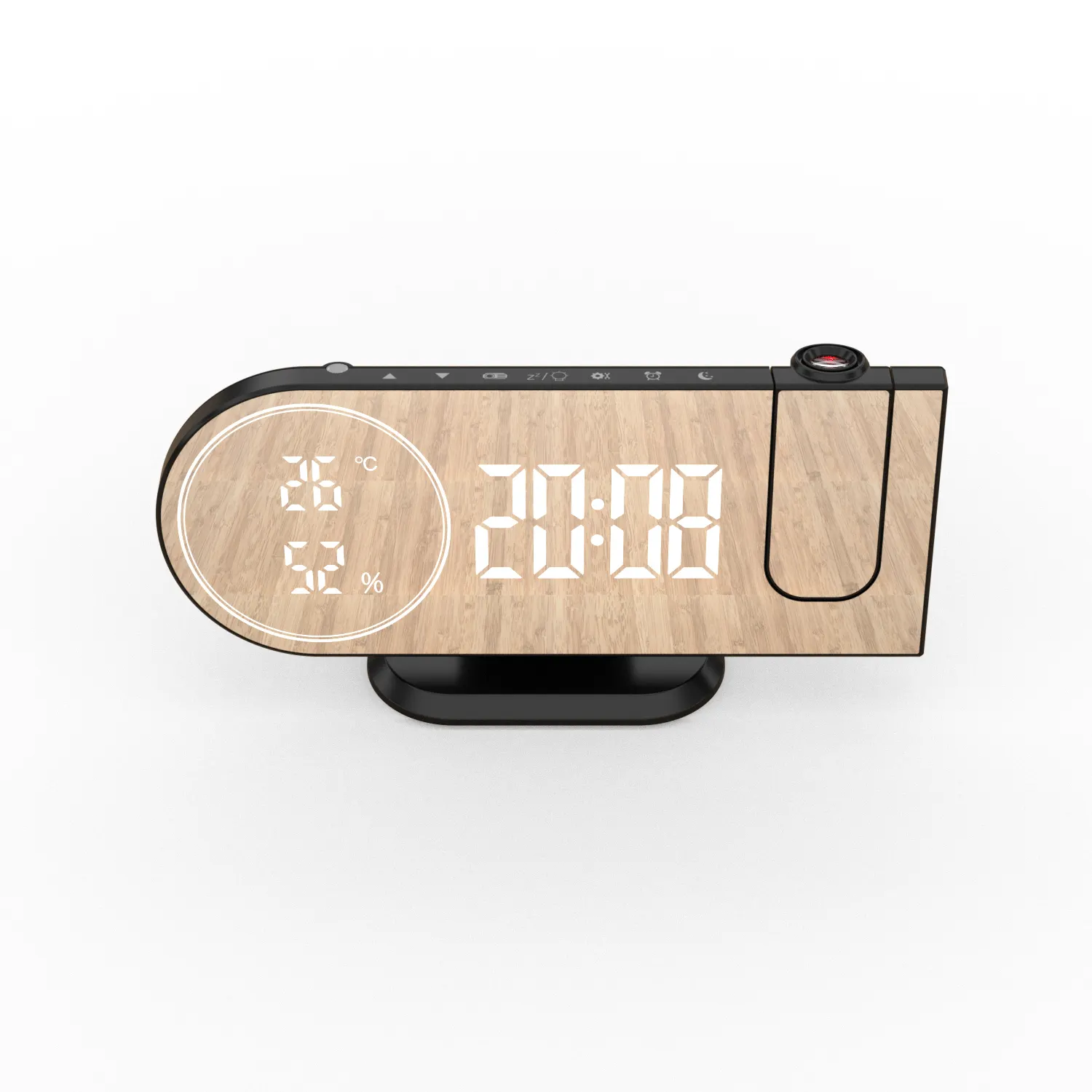 LED Projection Digital Alarm Clock 180 degree Rotatable Desktop Mirror Alarm Clock with USB Port Bedroom Dual Alarm Clock