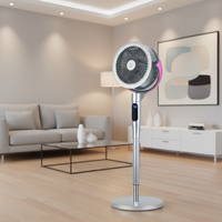 Ventilateur sur pied intelligent à commande vocale, purificateur d'air à ions négatifs pour aromathérapie, ventilateur de sol oscillant 3D 60W à faible consommation pour usage domestique