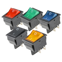 Interrupteur à bascule LED 4 broches marche/arrêt KCD4 16A 250V AC avec connexion par fiche