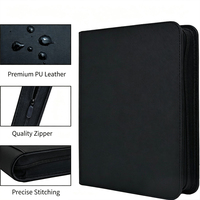 MINIBOOK Pockets Leather RTS PU Leather Trading Toploader Binder Album, 12 Pockets Premium Top Loader Card Binder