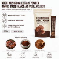 Poudre de boisson apaisante Reishi, mélange de latte aux champignons pour la nuit, formule de relaxation cacao vanille, soutien immunitaire, amélioration de la mémoire, marque privée