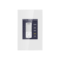 Interrupteur intelligent à variation d'intensité LANBON L8-HD 10A 250V avec écran LCD, WiFi Mesh, tactile, compatible Alexa et Google Home, norme EU/US, verre trempé